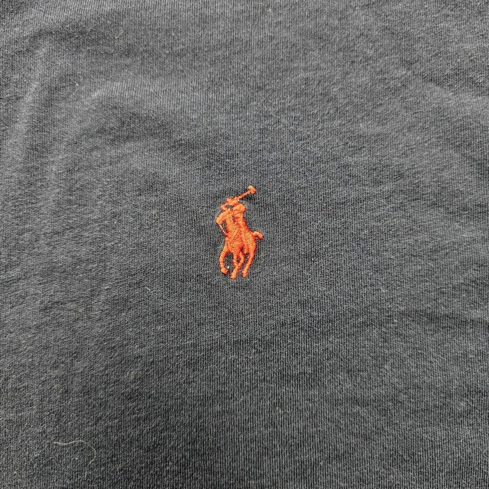 Polo Ralph Lauren T-Shirt Mens M Navy Blue V-Neck Minimalist Cotton Pony Logo - Picture 6 of 8